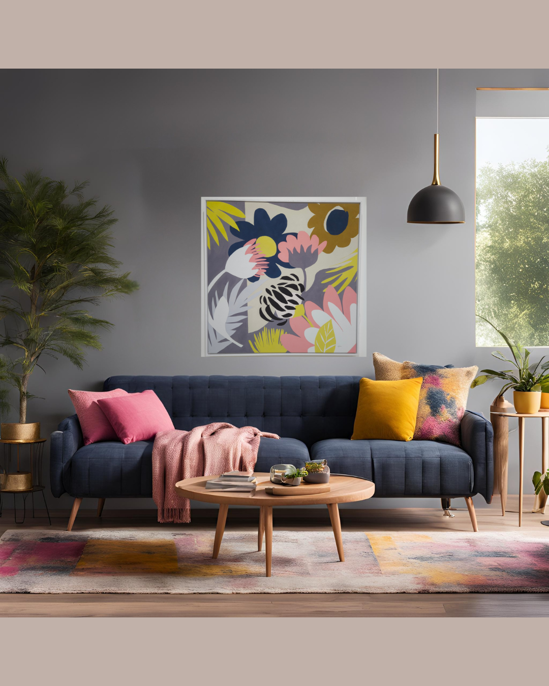 Framed Canvas Artwork - Groovy Garden