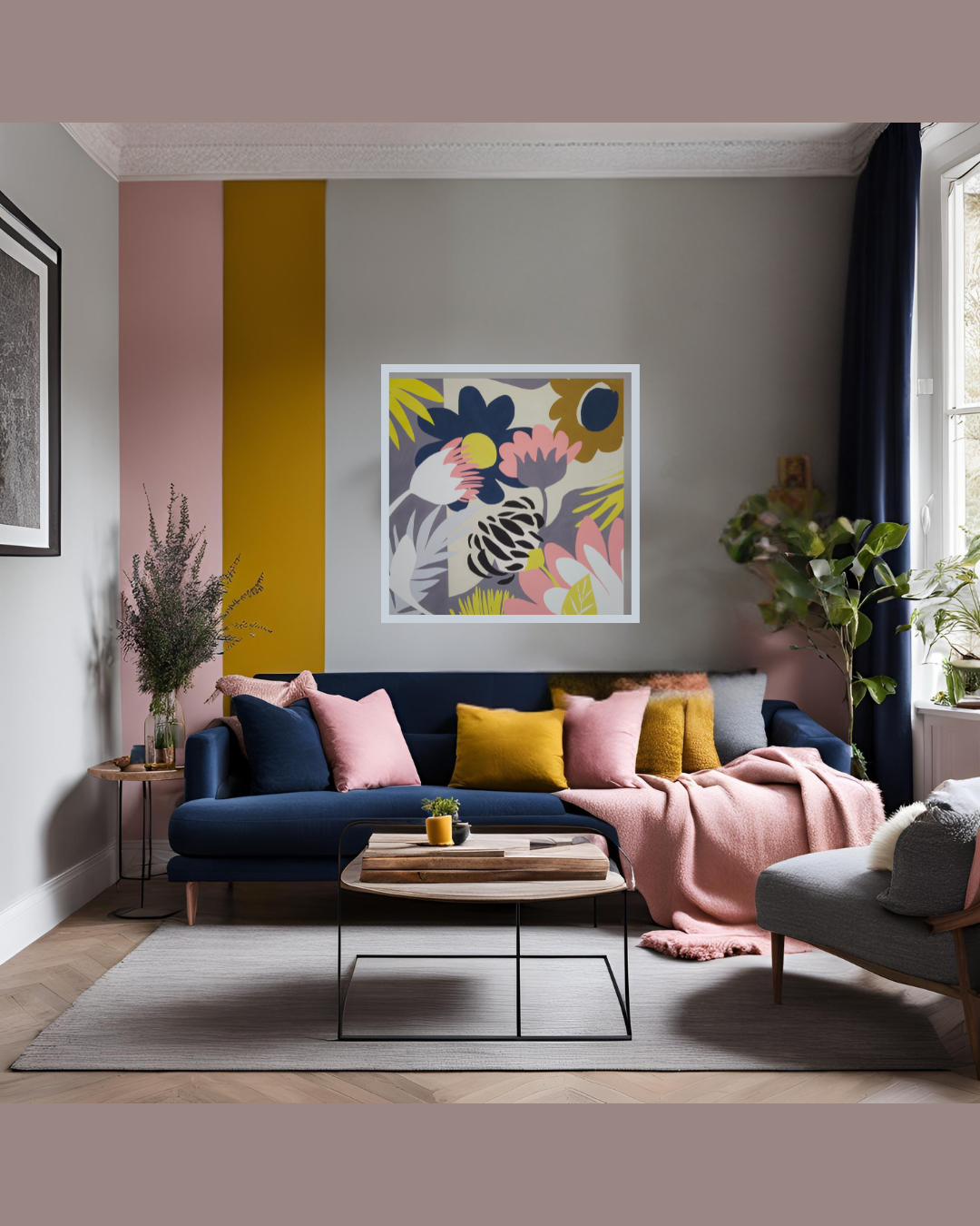 Framed Canvas Artwork - Groovy Garden