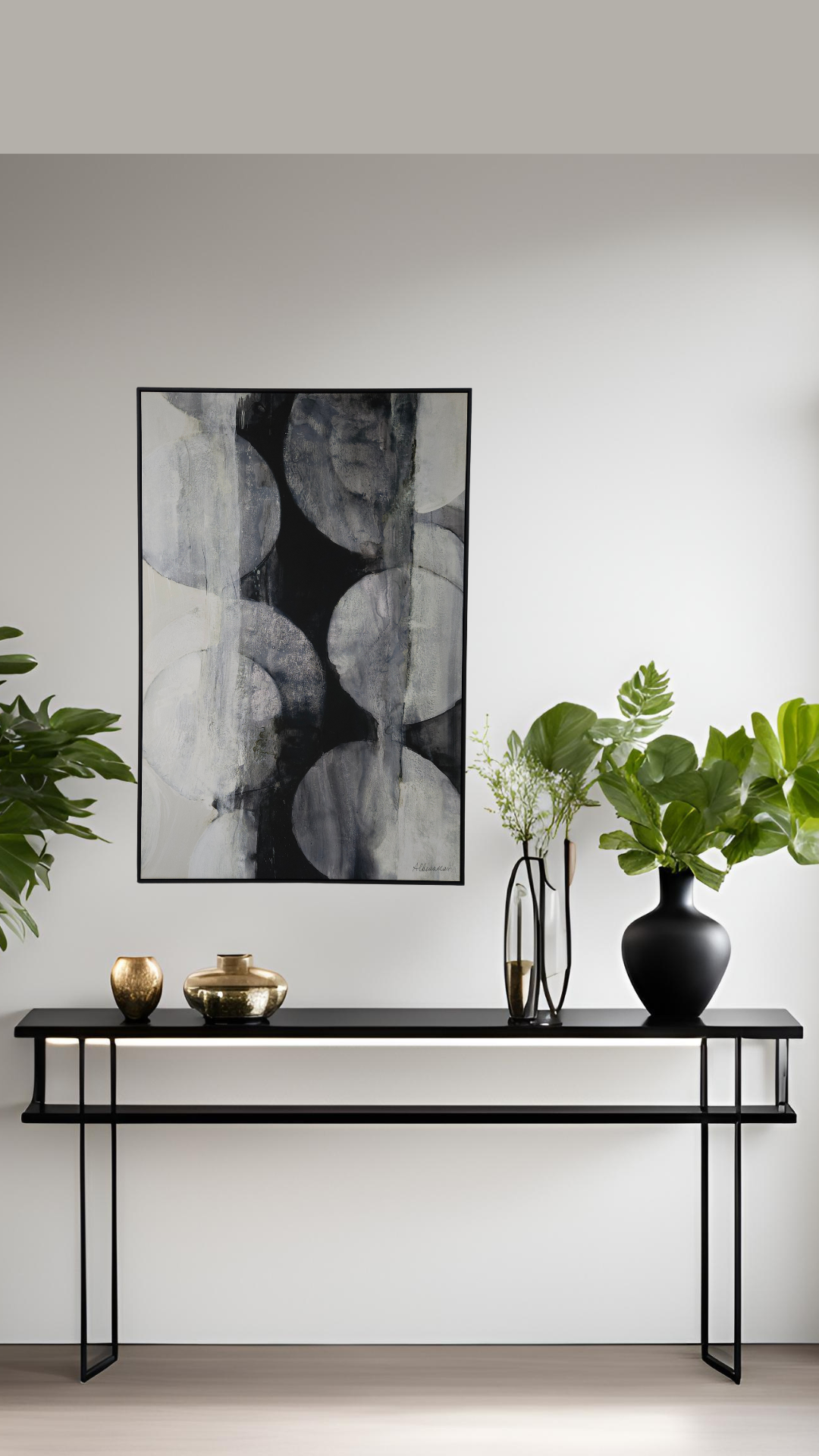 Framed Canvas Artwork - Eclipse Neutral