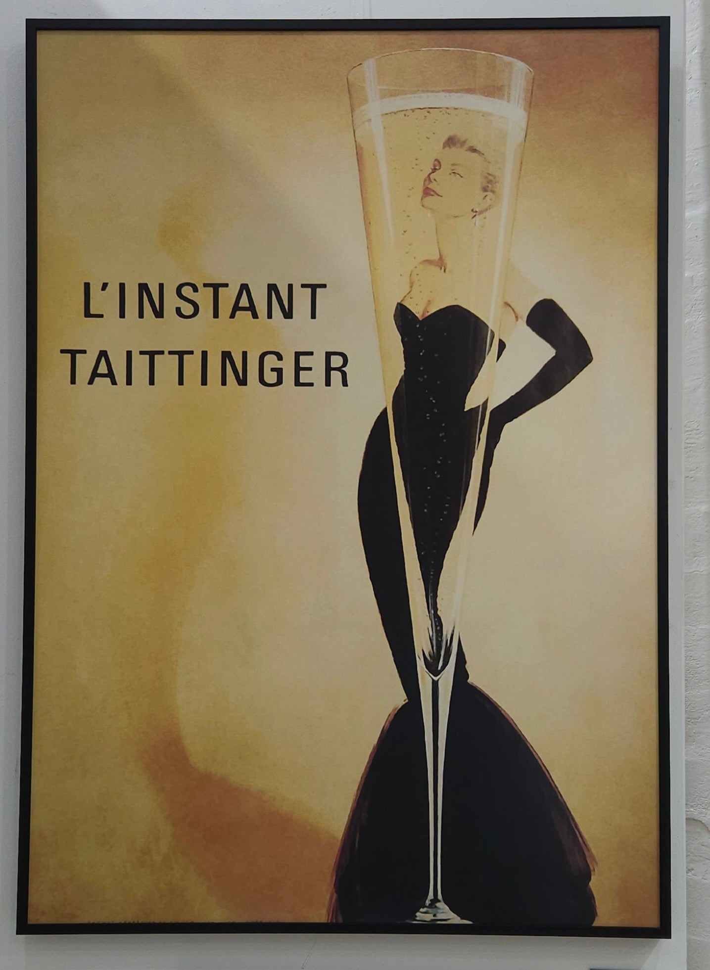 Vintage-print-L'Instant Taittinger-Framed-Black