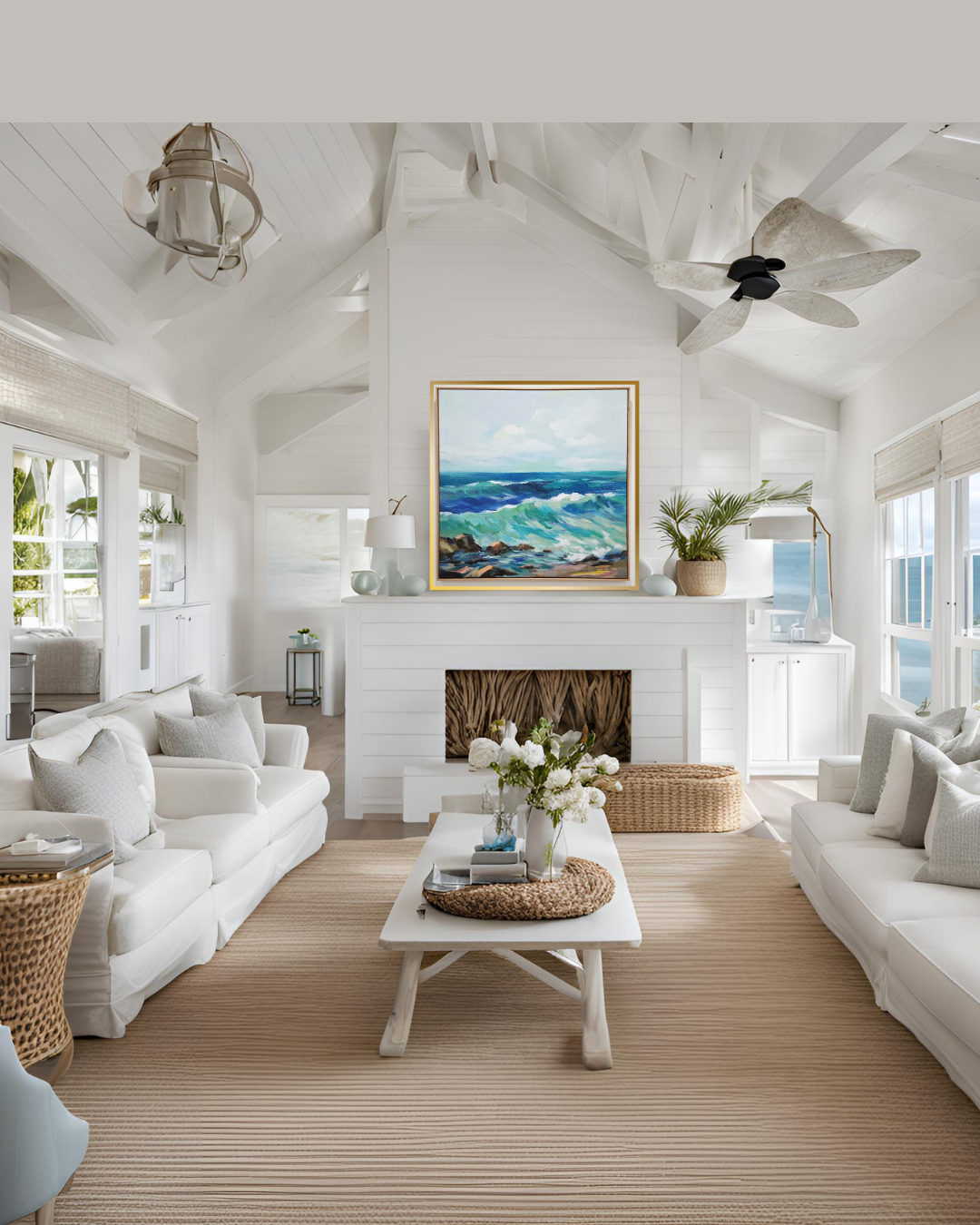 Framed Canvas Artwork - Rocky Beach