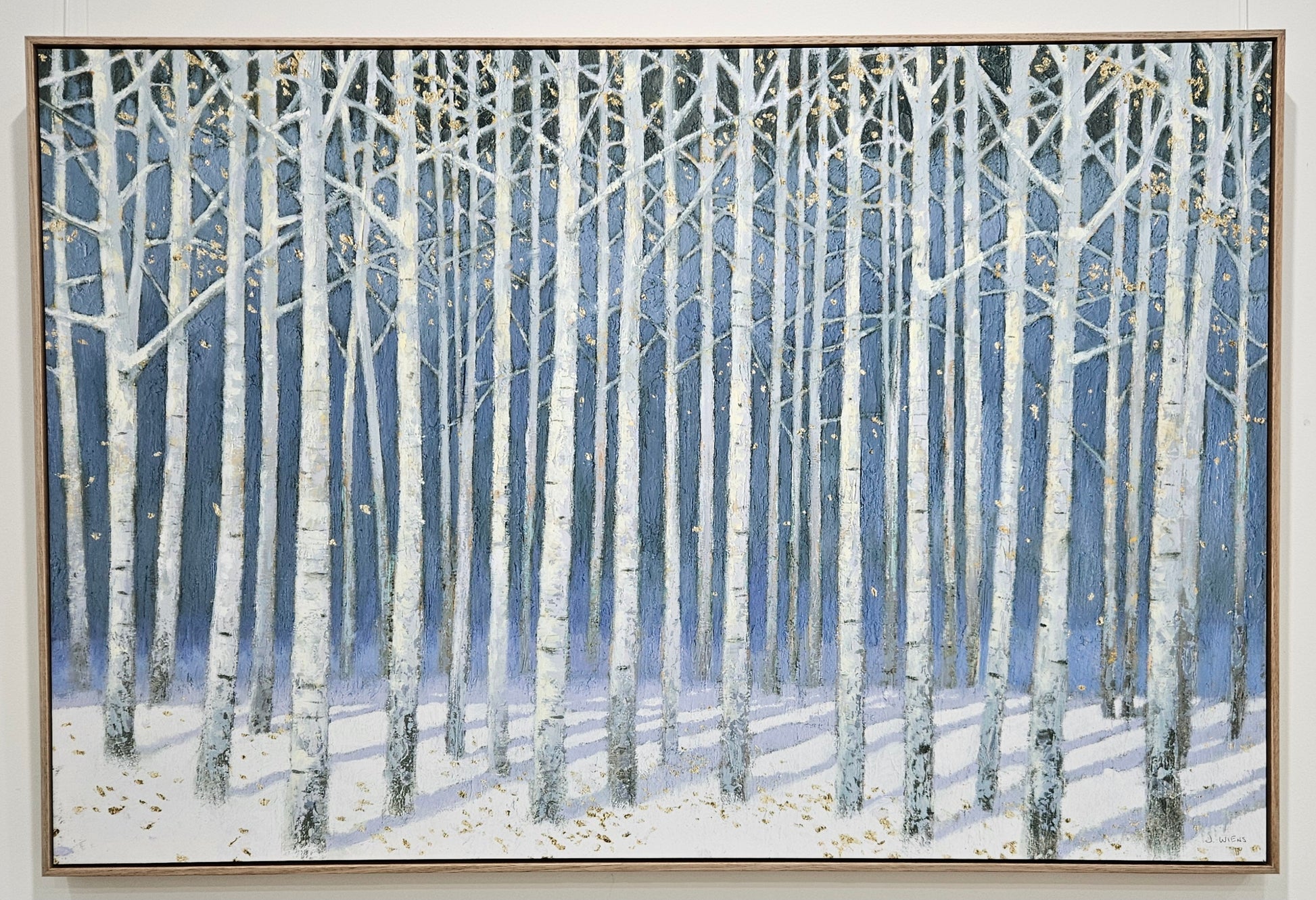 Shimmering-Birches-James-Wiens-canvas-print-oak-frame