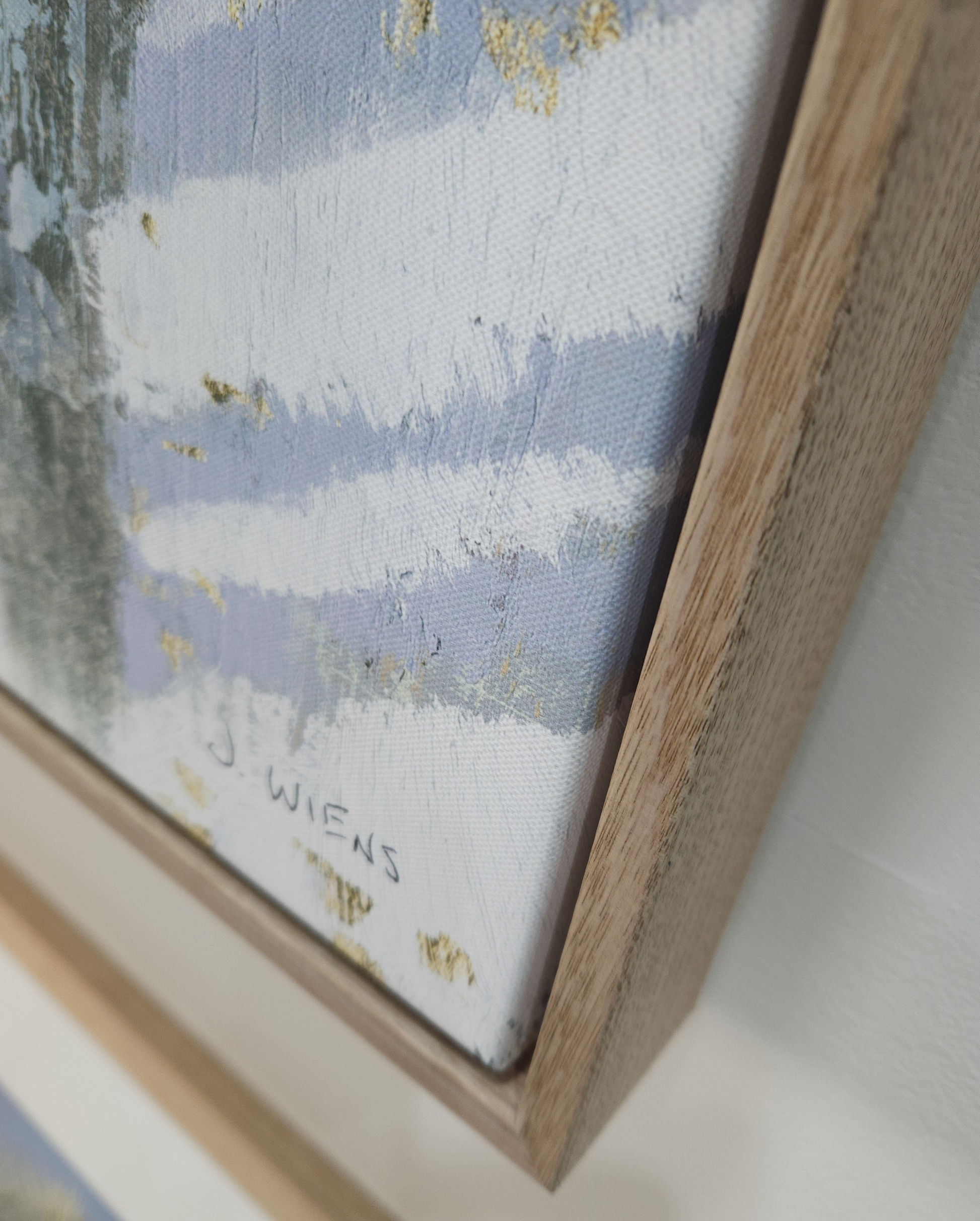 Shimmering-Birches-James-Wiens-canvas-print-oak-frame-corner