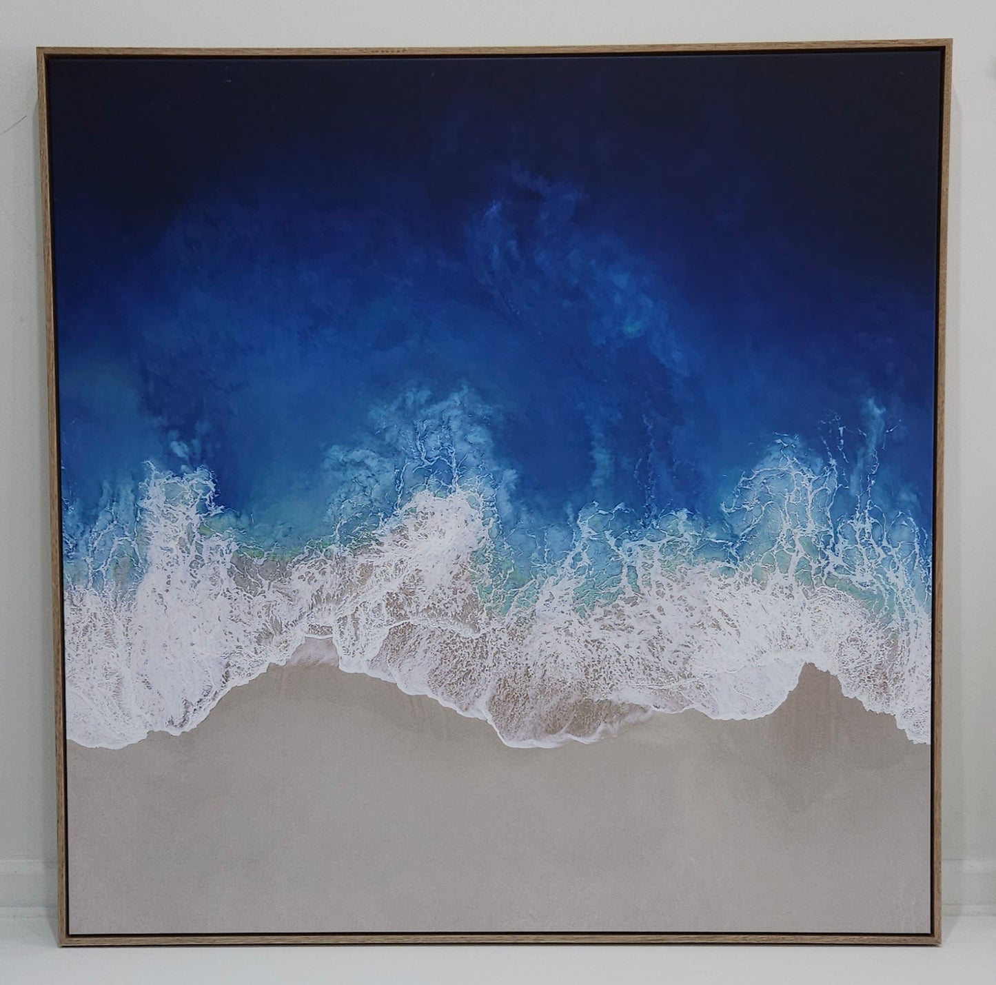 Framed Canvas Artwork - Indigo Ocean Waves I