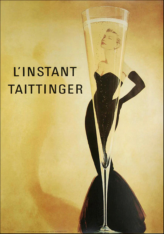 Vintage-print-L'Instant Taittinger-Framed-Black